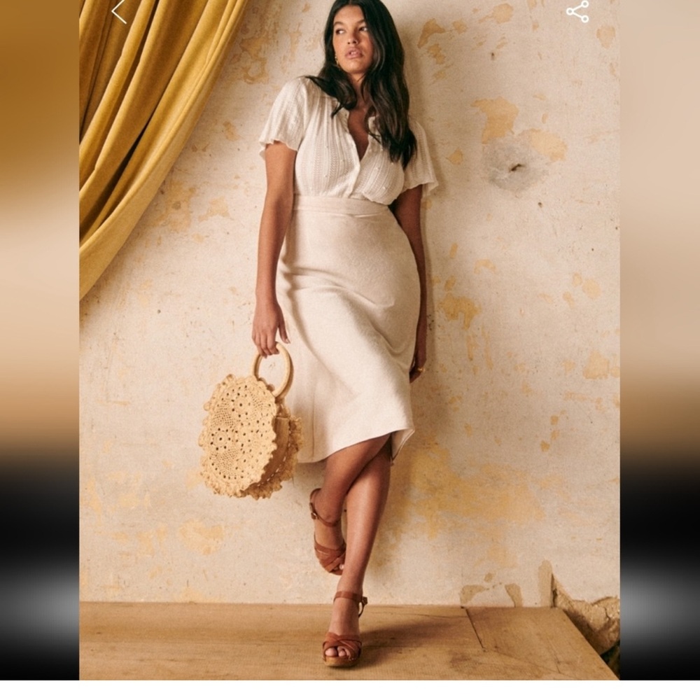 Sezane Cream Maxi Skirt - Sleek Bias Silhouette